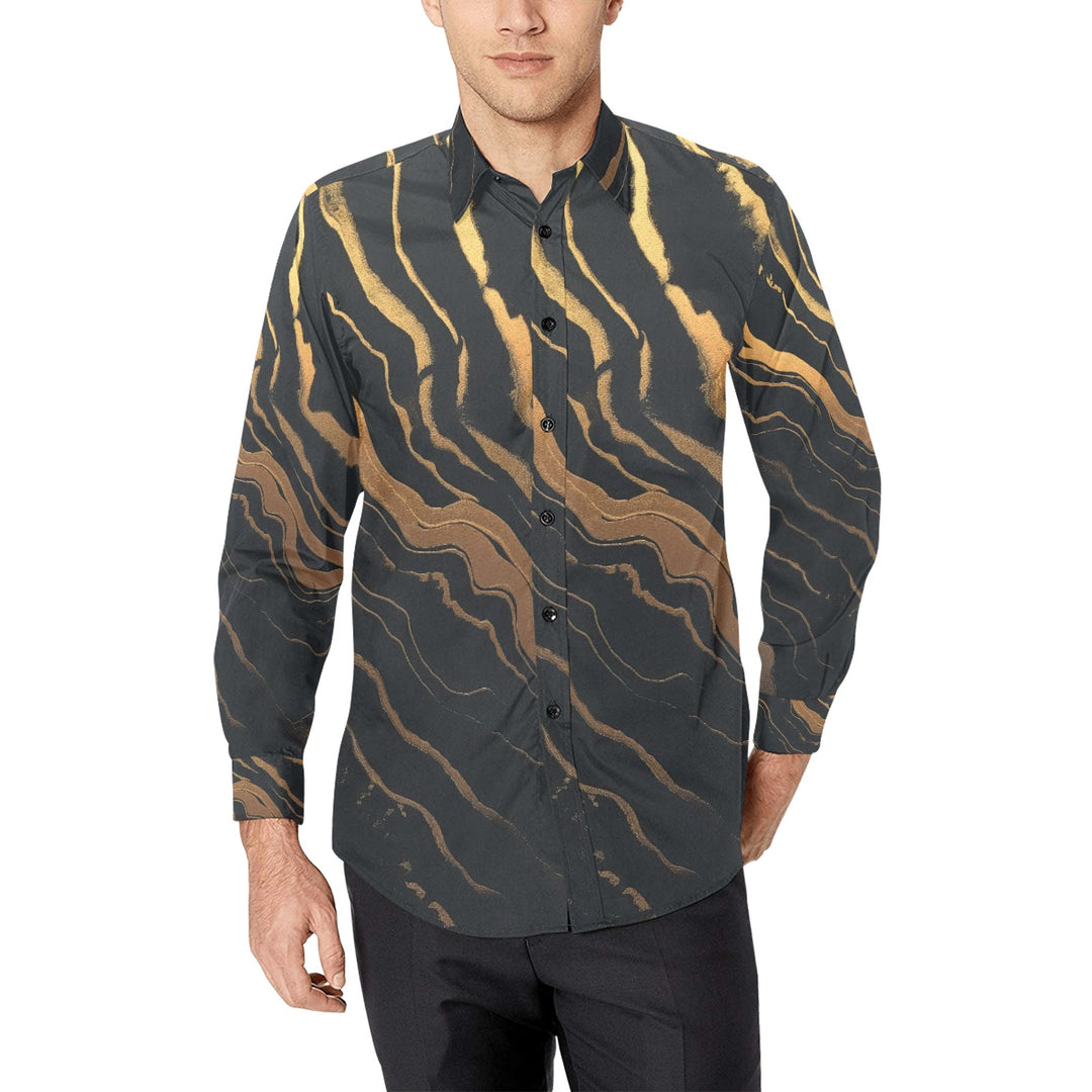 red dress with gold trim Men's Gold Marble Button-Up Shirt – Black & Gold Dress Shirt –  TimeElements.shop