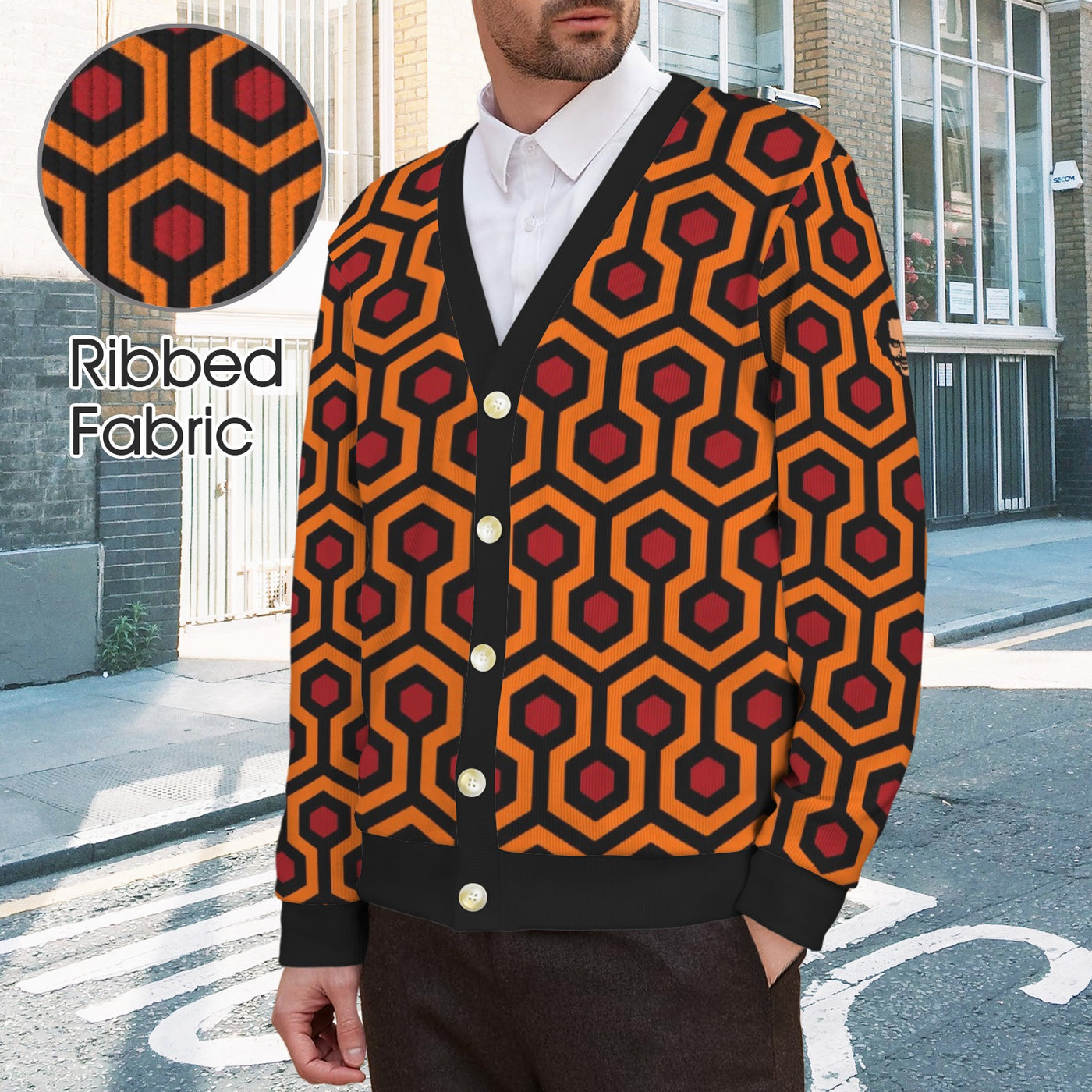 Men’s Overlook Hotel Pattern Cardigan – The Shining Inspired Fashion