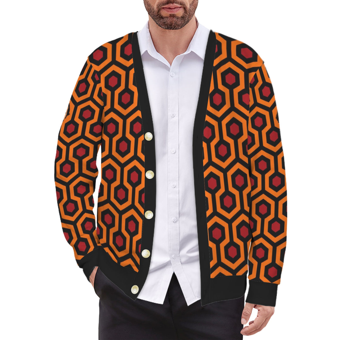 Men’s Overlook Hotel Pattern Cardigan – The Shining Inspired Fashion