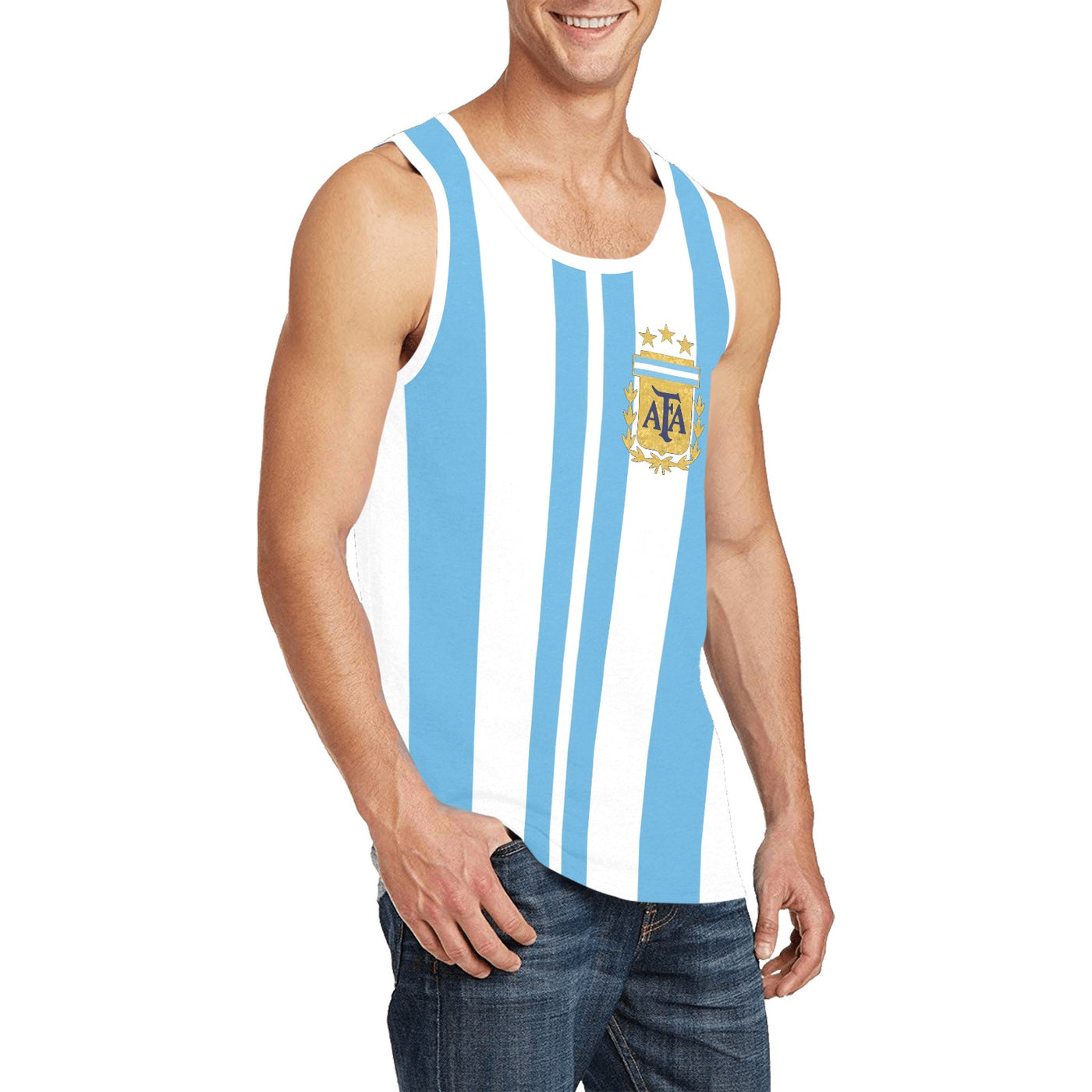 Messi #10 Argentina Tank Top – AFA Striped Jersey Style