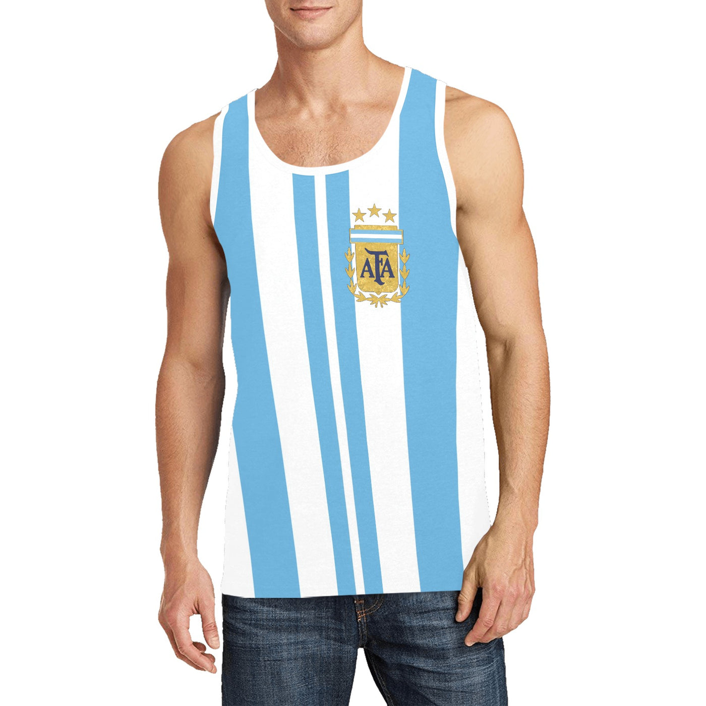 Messi #10 Argentina Tank Top – AFA Striped Jersey Style