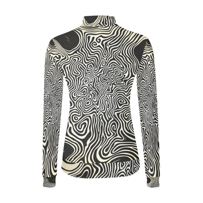 Modern Black & White Bauhaus Elegant Pattern Mock Neck Sweater