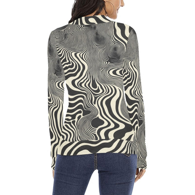 Modern Black & White Bauhaus Elegant Pattern Mock Neck Sweater