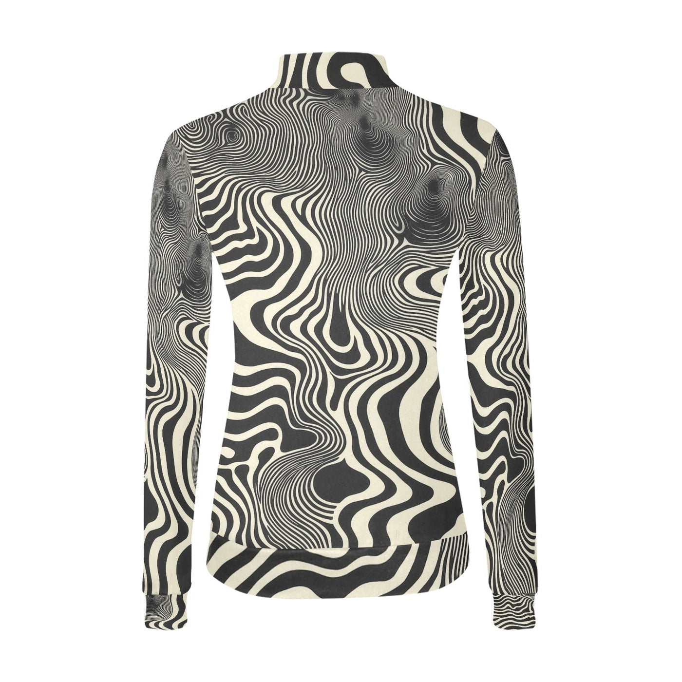 Modern Black & White Bauhaus Elegant Pattern Mock Neck Sweater