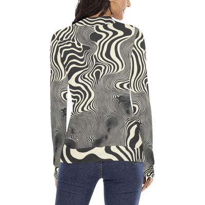 Modern Black & White Bauhaus Elegant Pattern Mock Neck Sweater