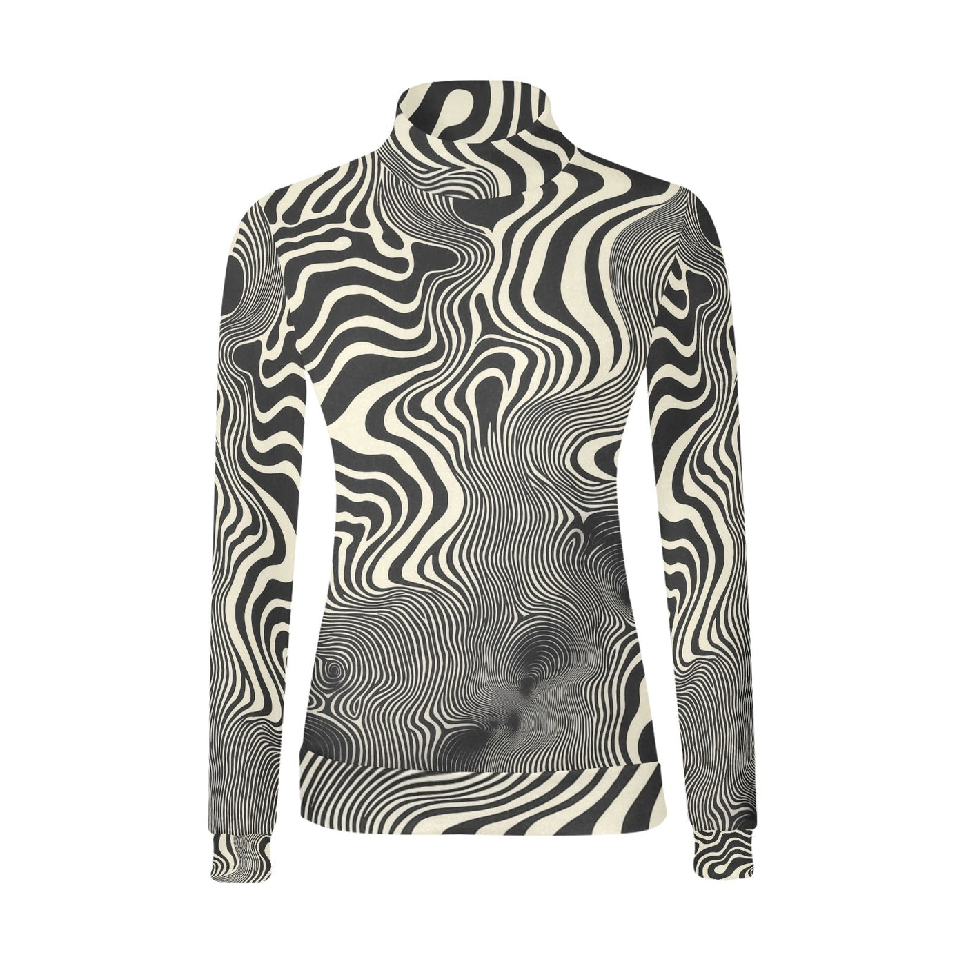 Modern Black & White Bauhaus Elegant Pattern Mock Neck Sweater