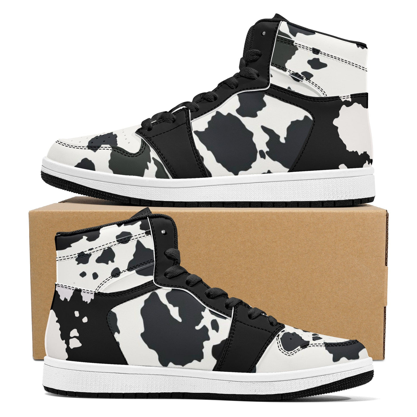 Moo-licious Cow Print Sneakers High Top