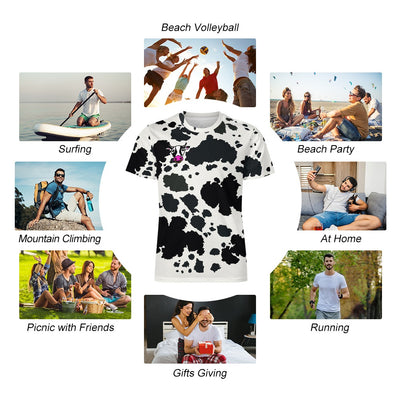 Moolicious Cow Print T-shirt Icy Silk