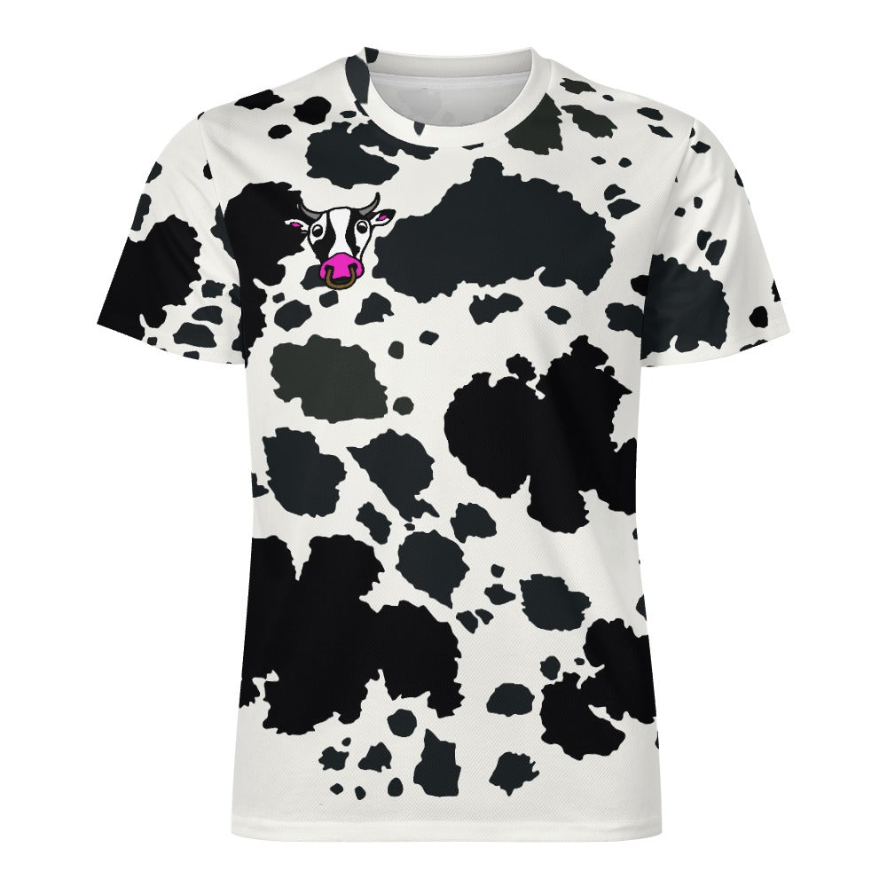 Moolicious Cow Print T-shirt Icy Silk
