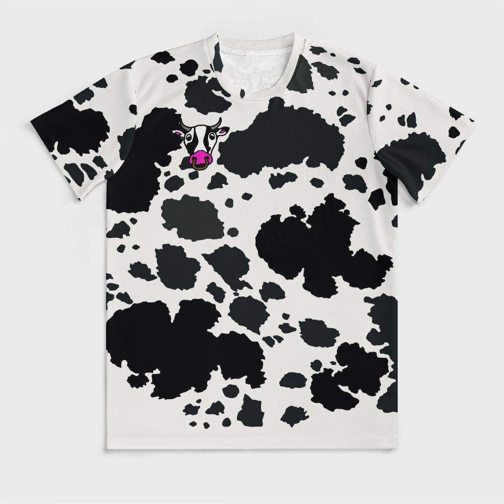 Moolicious Cow Print T-shirt Icy Silk