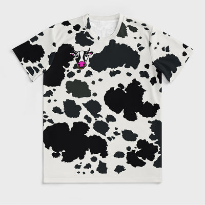 Moolicious Cow Print T-shirt Icy Silk