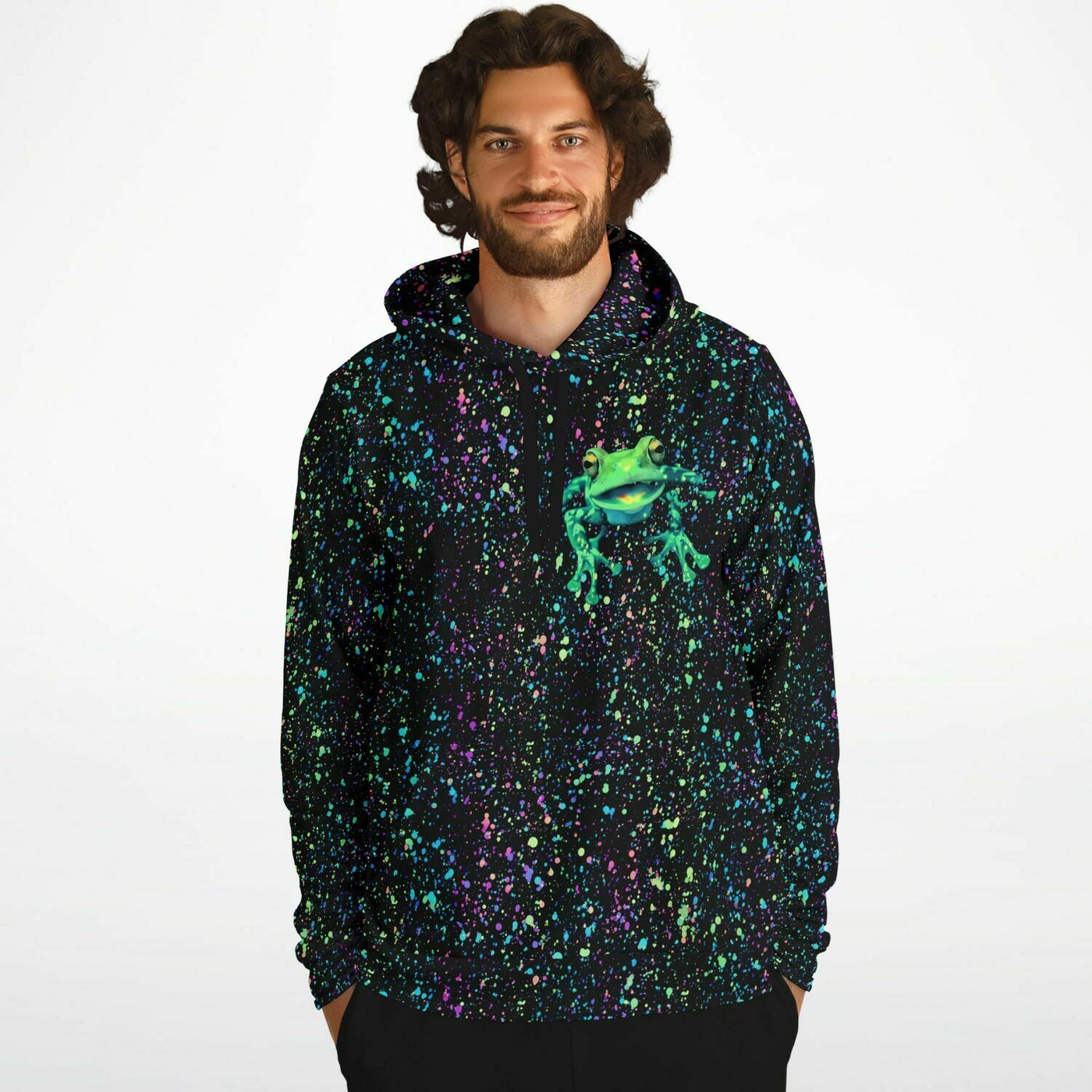 Neon Frog Glow in the Dark Effect Fashion Hoodie