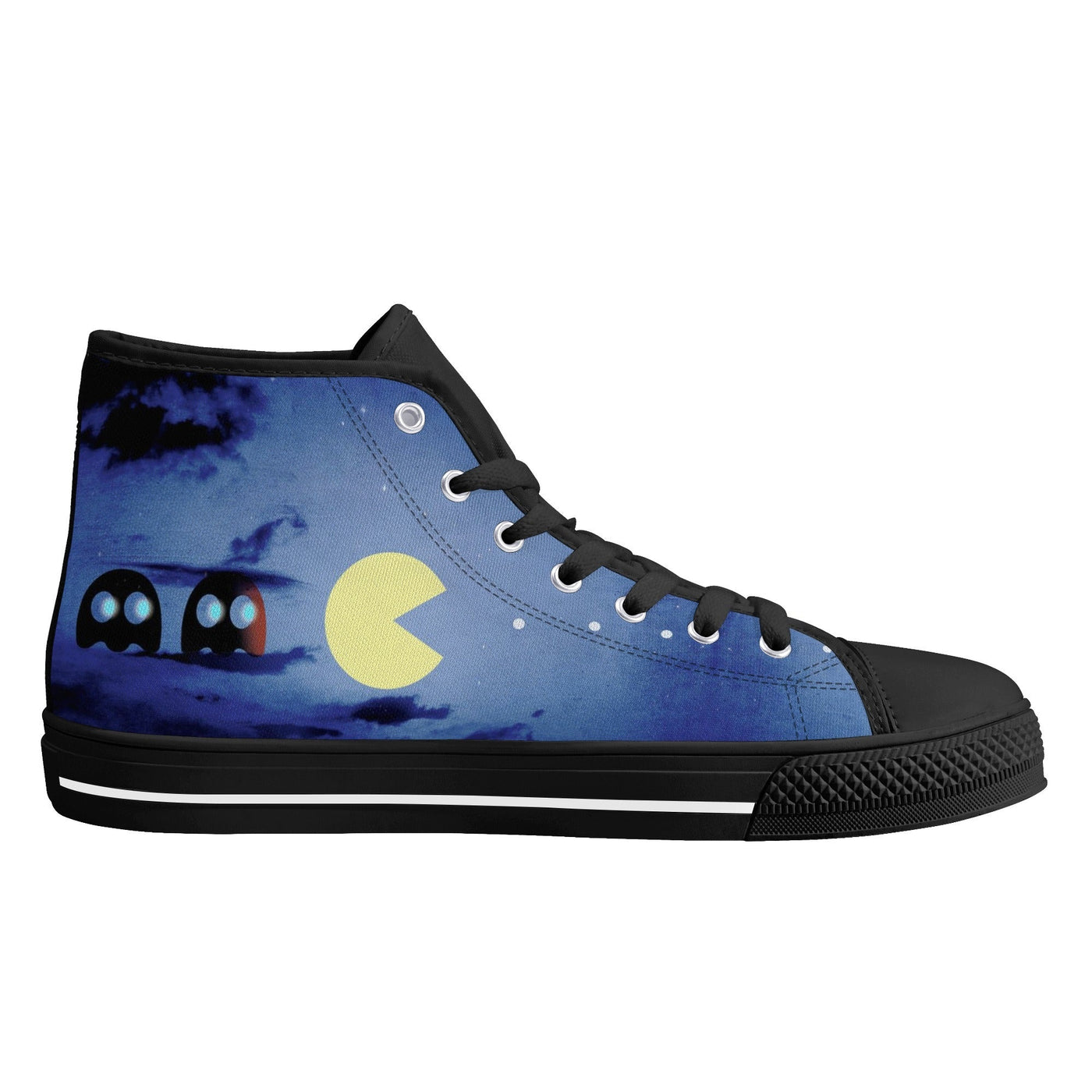 Pac-scape day/night - Pacman Shoes | Retro Gamer High top sneakers (Women's sizes)
