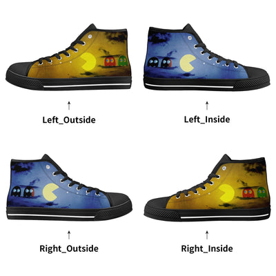 Pac-scape day/night - Pacman Shoes | Retro Gamer High top sneakers (Women's sizes)