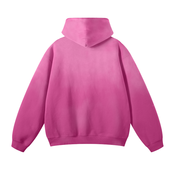 Pink Donut with Dripping Glaze | Oversized Dyed Fleece Hoodie