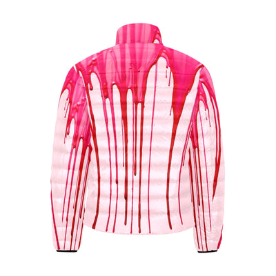 Pink Glaze Dripping Lightweight Puffer Jacket 2