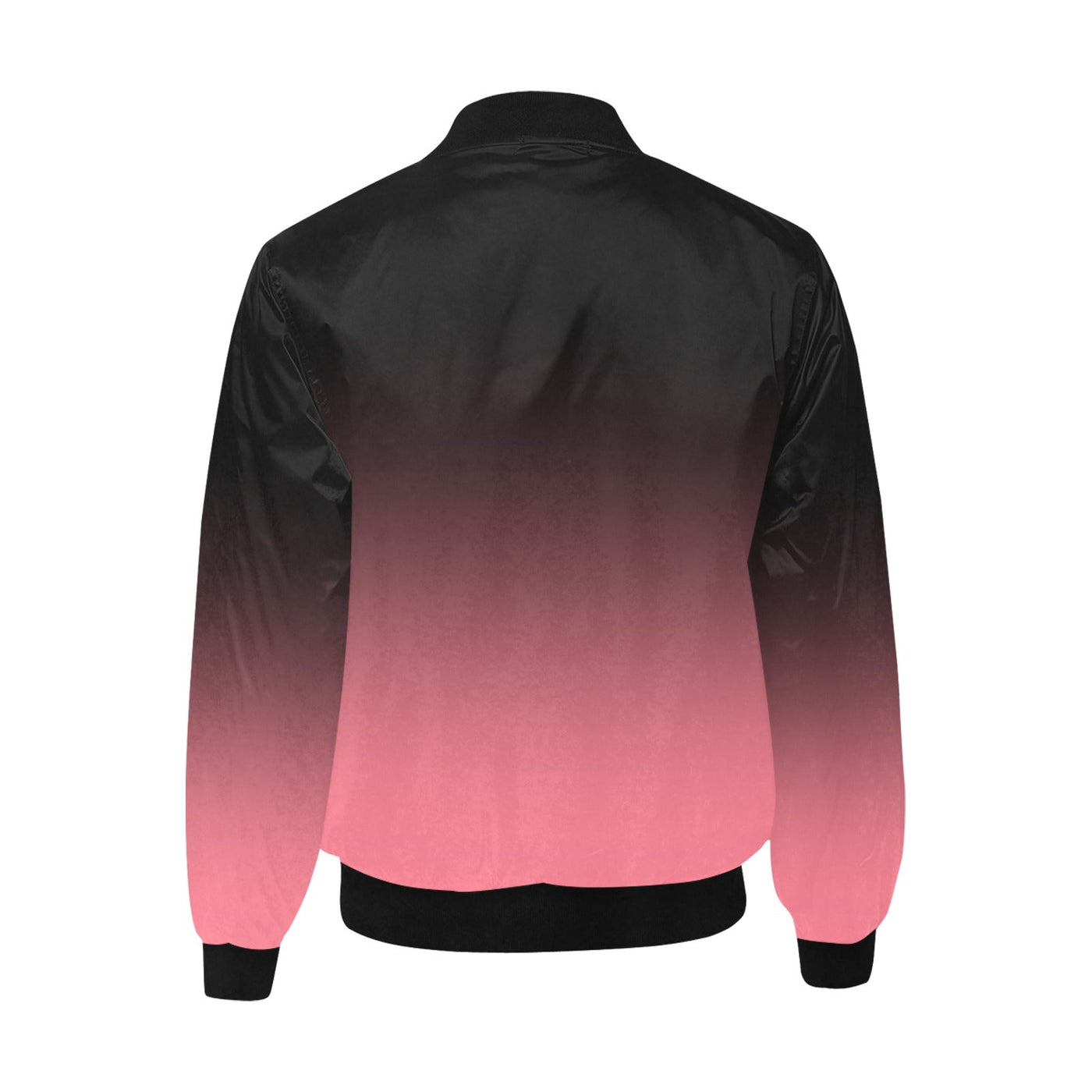 Pink to Black Gradient Quilted Bomber Jacket