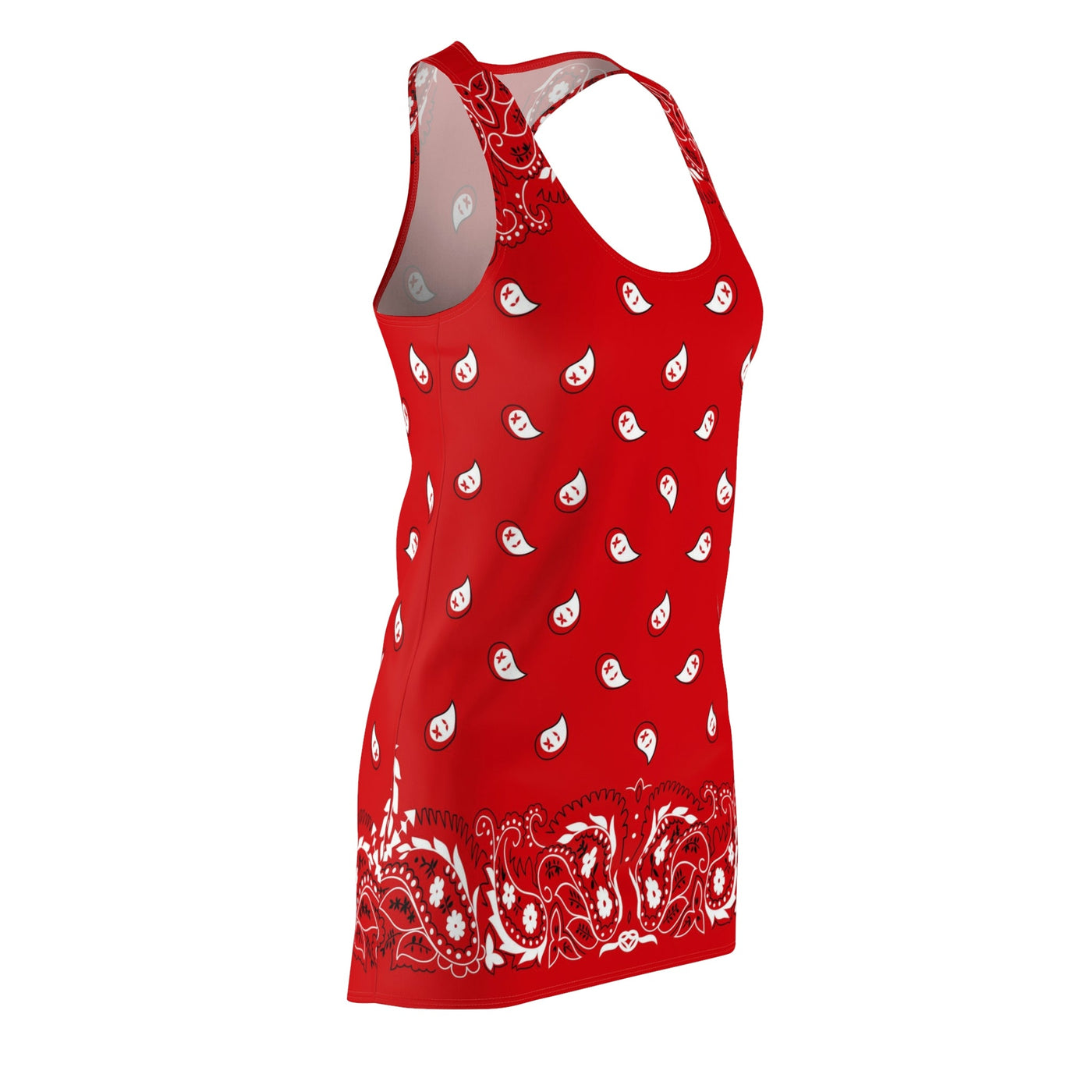 Red Bandana Pattern Women's Racerback Dress