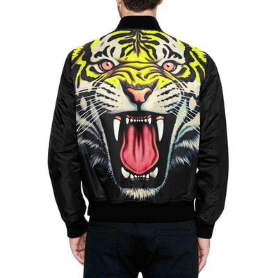 Roaring Tiger Face Quilted Bomber Jacket