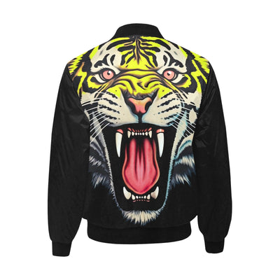 Roaring Tiger Face Quilted Bomber Jacket