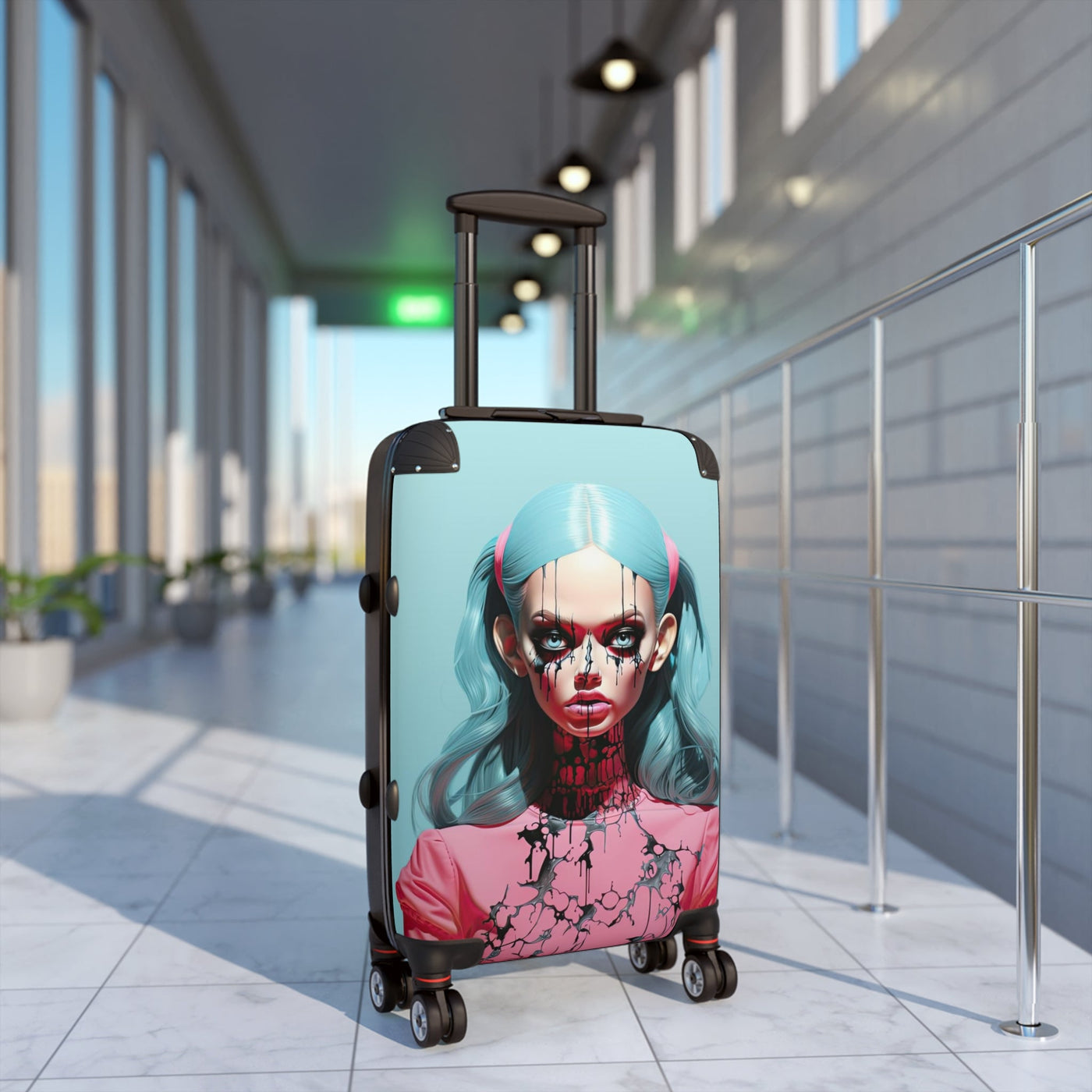 Scary Doll Pop Surreal Travel Suitcase Luggage