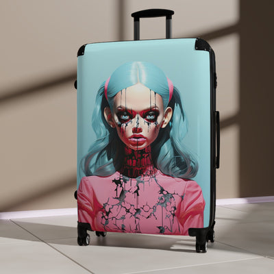 Scary Doll Pop Surreal Travel Suitcase Luggage