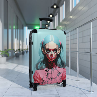 Scary Doll Pop Surreal Travel Suitcase Luggage