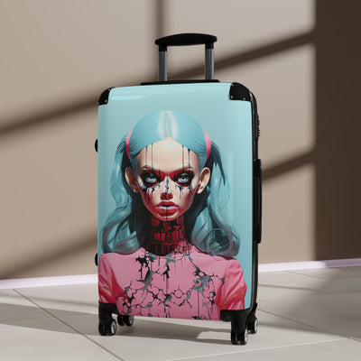 Scary Doll Pop Surreal Travel Suitcase Luggage