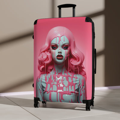 Scary Melting Doll Pop Surreal Travel Suitcase Luggage