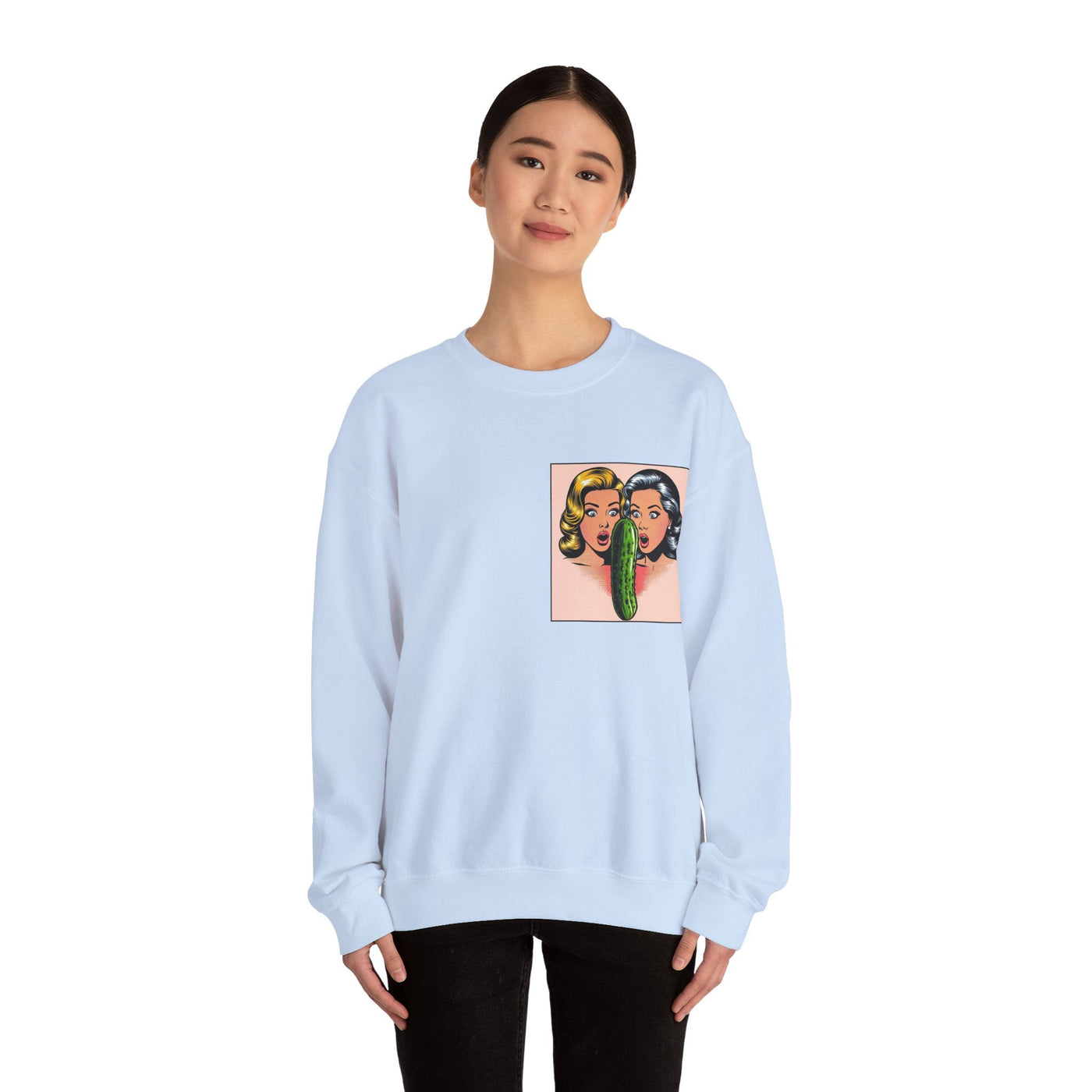 Shocking Cucumber Sweatshirt – Retro Pop Art Design for Bold Style