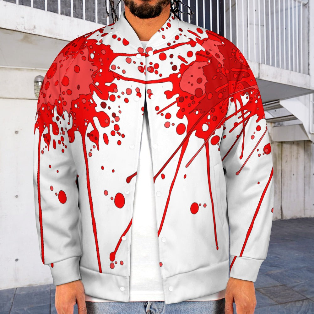 Sickstem, Red Ink Splatter Splash Raglan College Jacket