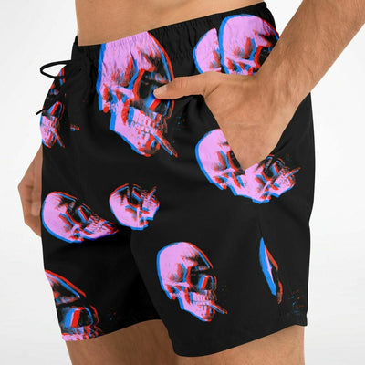 Skull with burning Cigarette - Van Gogh Tribute Swim Shorts