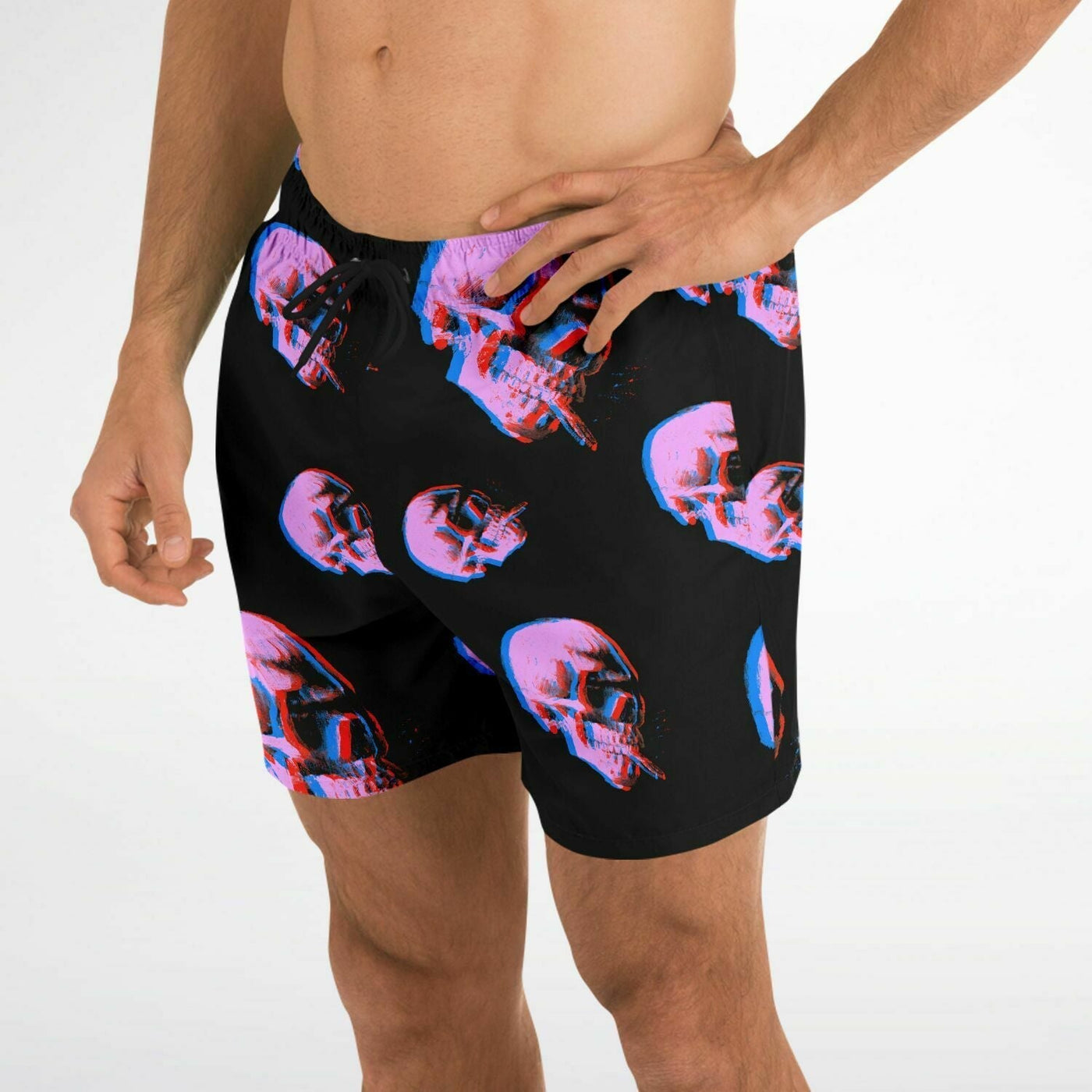 Skull with burning Cigarette - Van Gogh Tribute Swim Shorts