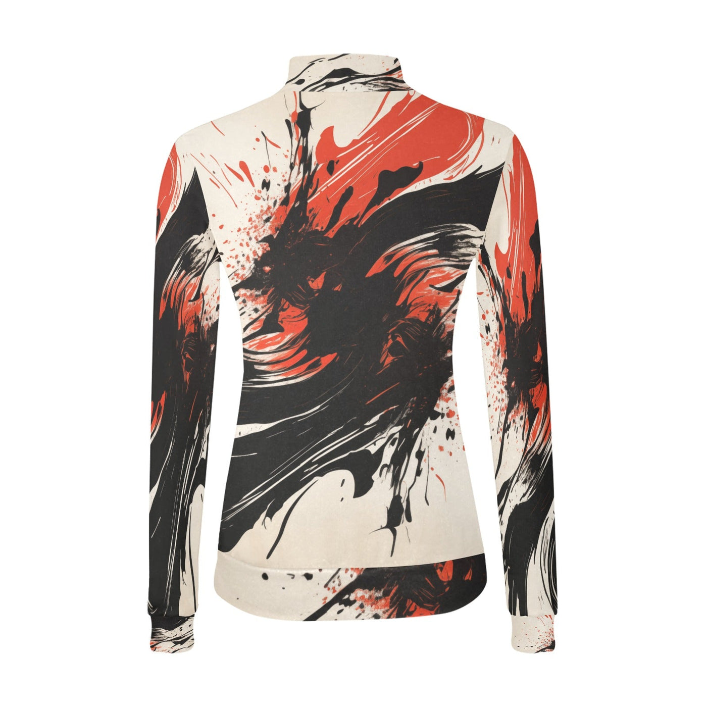 Splashy Wavy Ink Mock Neck Sweater