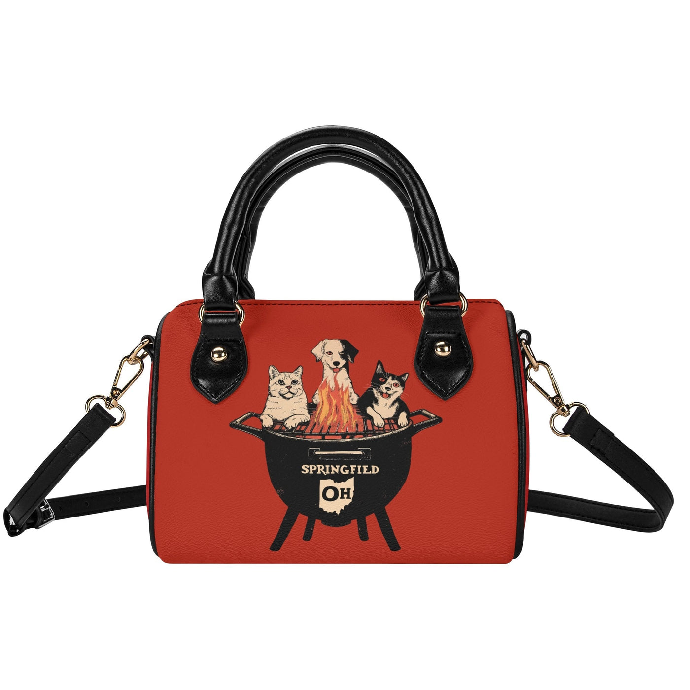 Springfields BBQ Meme Sweatshirt (AKA They’re Eating the Pets) – Mini Boston Satchel Handbag