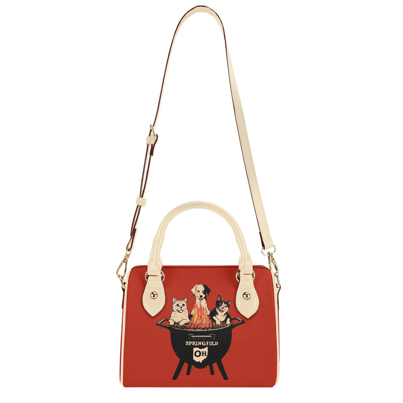 Springfields BBQ Meme Sweatshirt (AKA They’re Eating the Pets) – Mini Boston Satchel Handbag