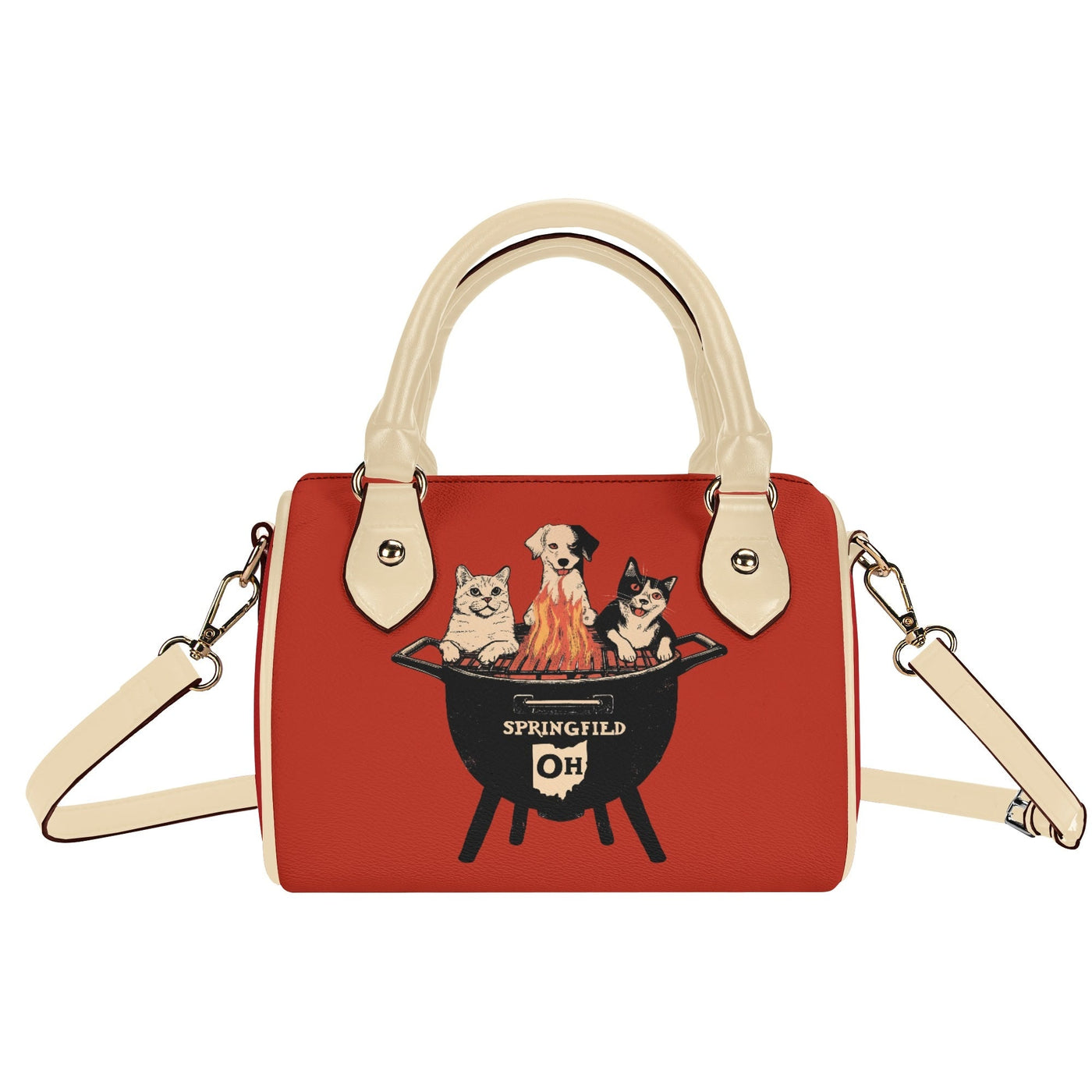 Springfields BBQ Meme Sweatshirt (AKA They’re Eating the Pets) – Mini Boston Satchel Handbag