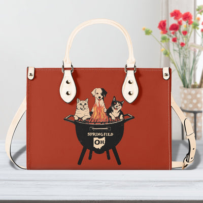 Springfields BBQ Meme Sweatshirt (Aka They Are Eating The Pets) Tote Luxury Handbag