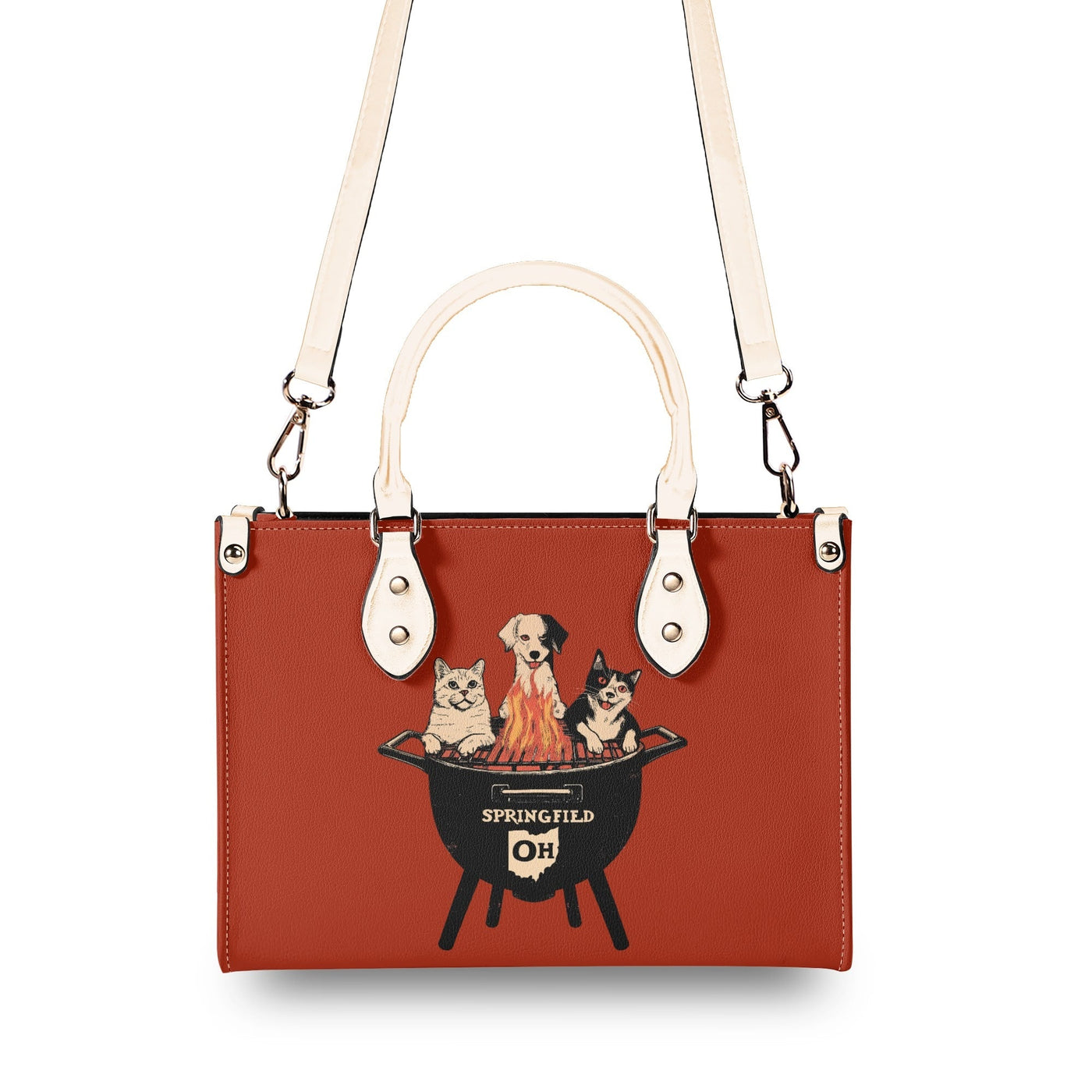 Springfields BBQ Meme Sweatshirt (Aka They Are Eating The Pets) Tote Luxury Handbag