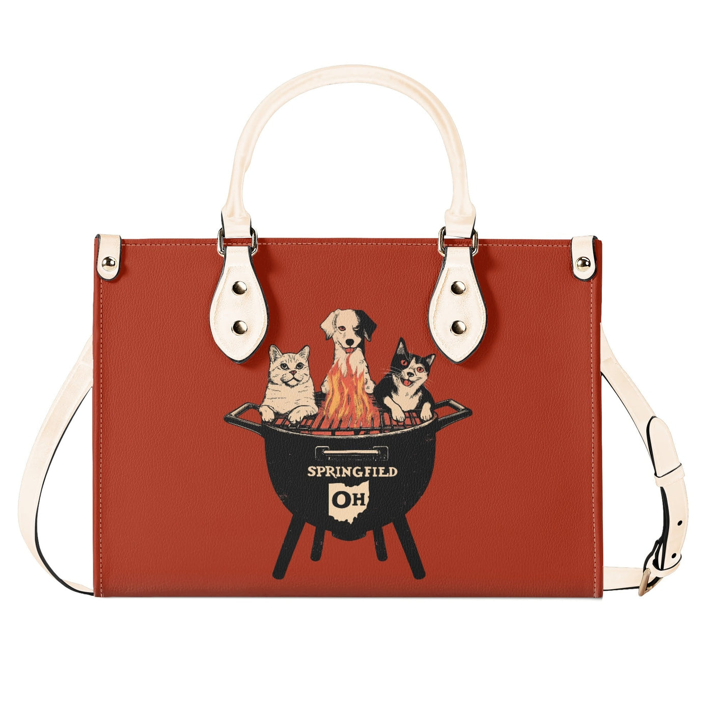 Springfields BBQ Meme Sweatshirt (Aka They Are Eating The Pets) Tote Luxury Handbag