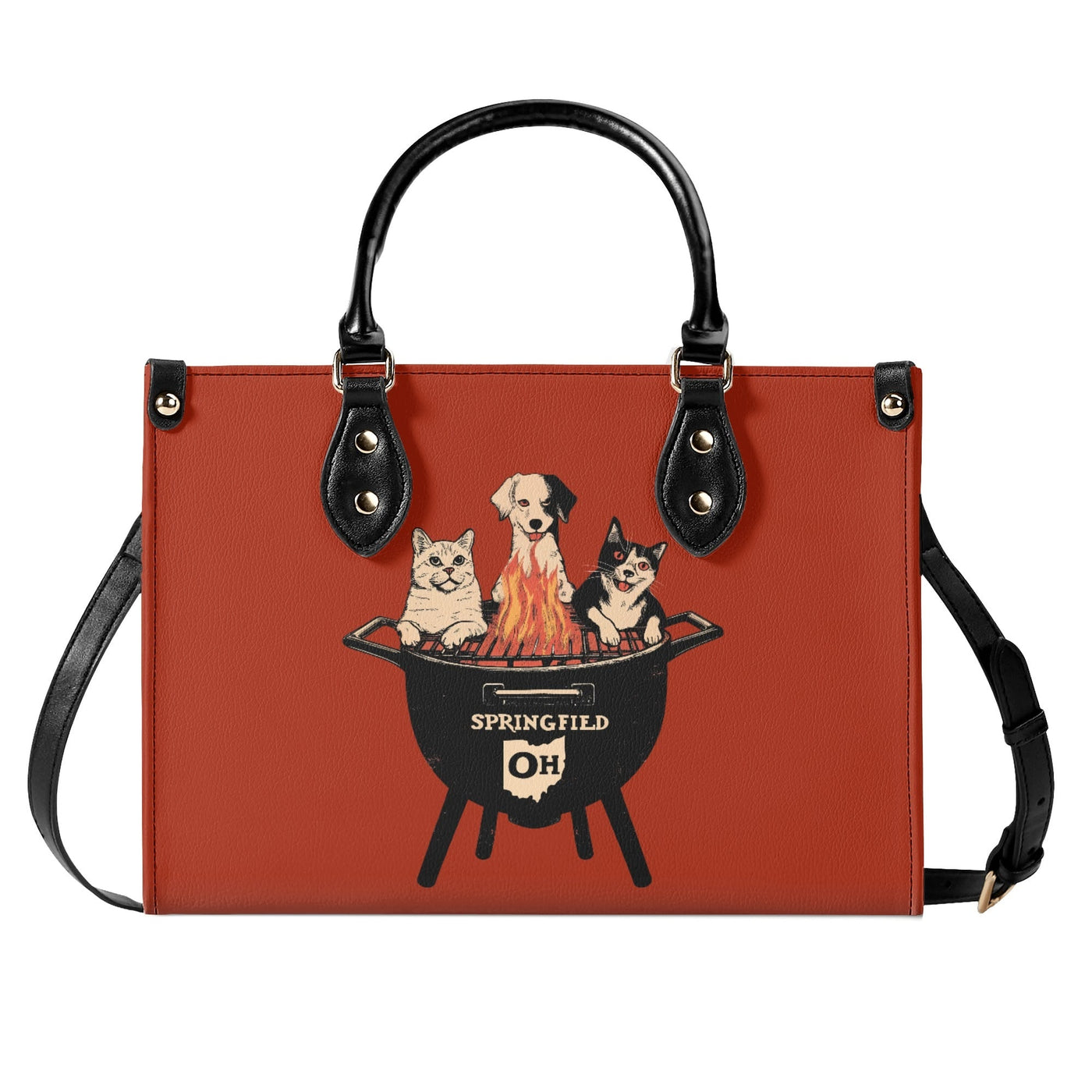 Springfields BBQ Meme Sweatshirt (Aka They Are Eating The Pets) Tote Luxury Handbag