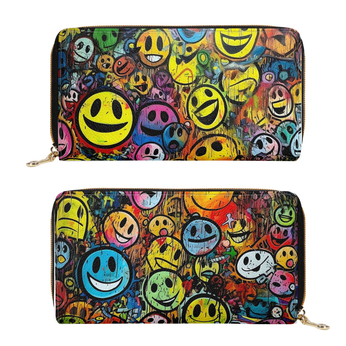 Street Art Smiley Clutch Bag - Raver Zipper Wallet