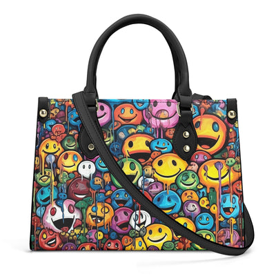 Street Art Smileys Acid House Pattern Luxury Women Tote Handbag