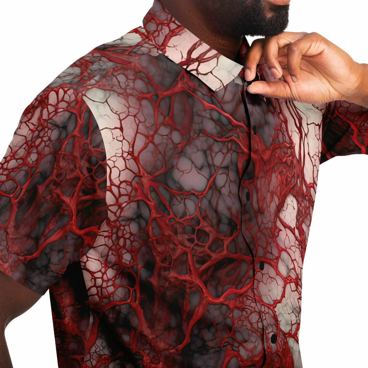 Suminagashi Art Style Creepy Lymphatic System Short Sleeves Shirt