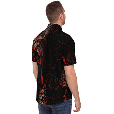 Suminagashi Art Style Creepy Red Splatter Short Sleeve Shirt