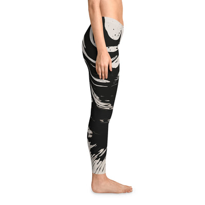 Suminagashi Art Style Floating Oily Ink Stretchy Leggings