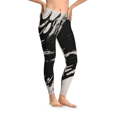 Suminagashi Art Style Floating Oily Ink Stretchy Leggings