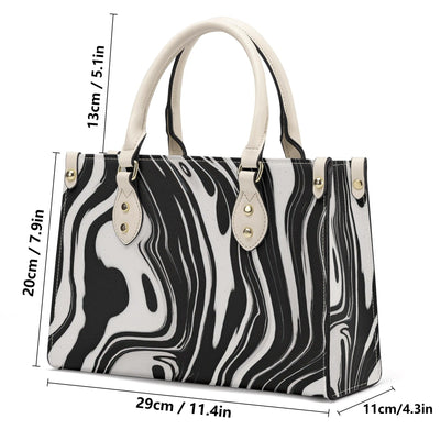 Suminagashi Art Style Wavy Flow Elegant Ink Pattern Luxury PU Handbag