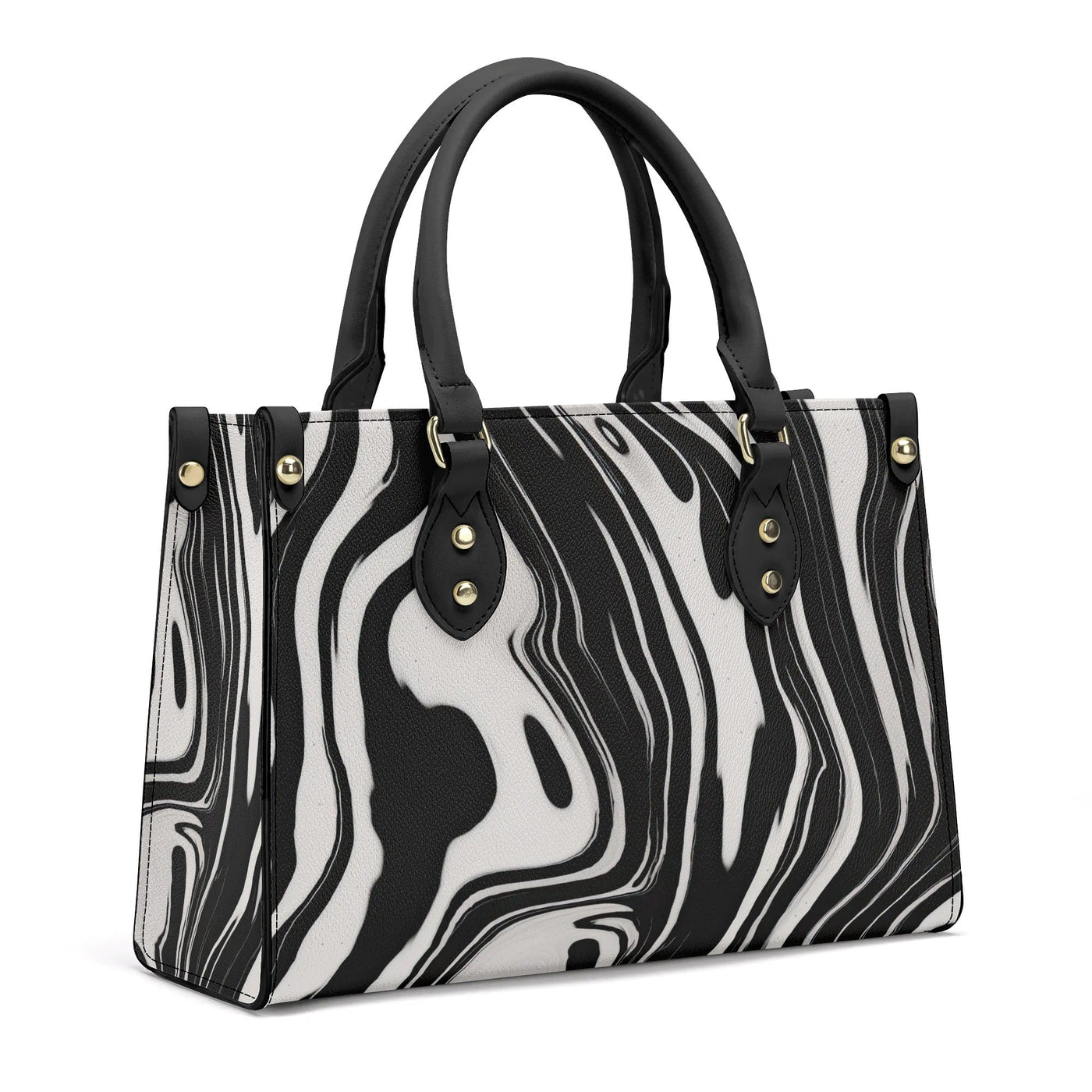 Suminagashi Art Style Wavy Flow Elegant Ink Pattern Luxury PU Handbag