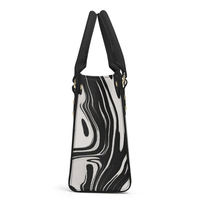 Suminagashi Art Style Wavy Flow Elegant Ink Pattern Luxury PU Handbag